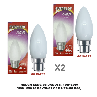 2 x 40W Eveready Opal...