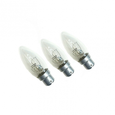 3x 40W Incandescent BC22...